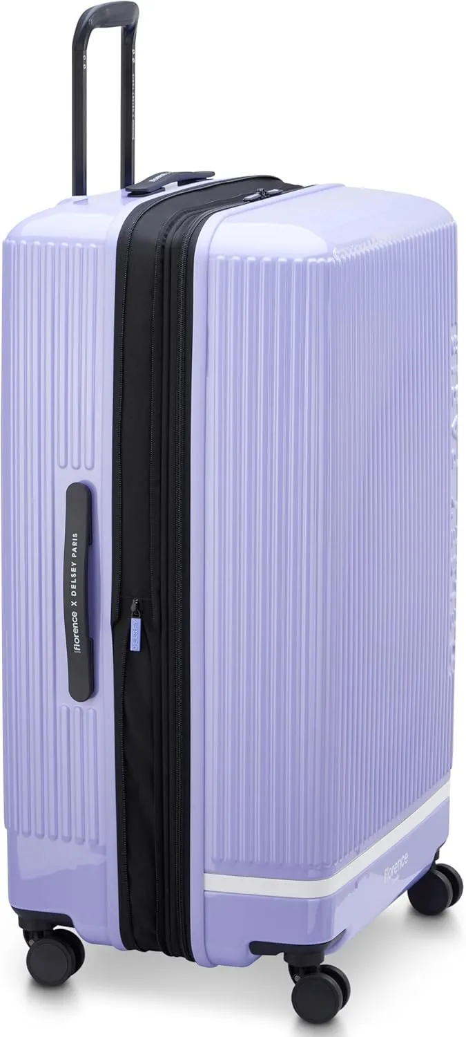 florence by mills Spin Me Away Hardside Expandable Luggage with Spinner Wheels, Lavender, Checked-Large 29 Inch