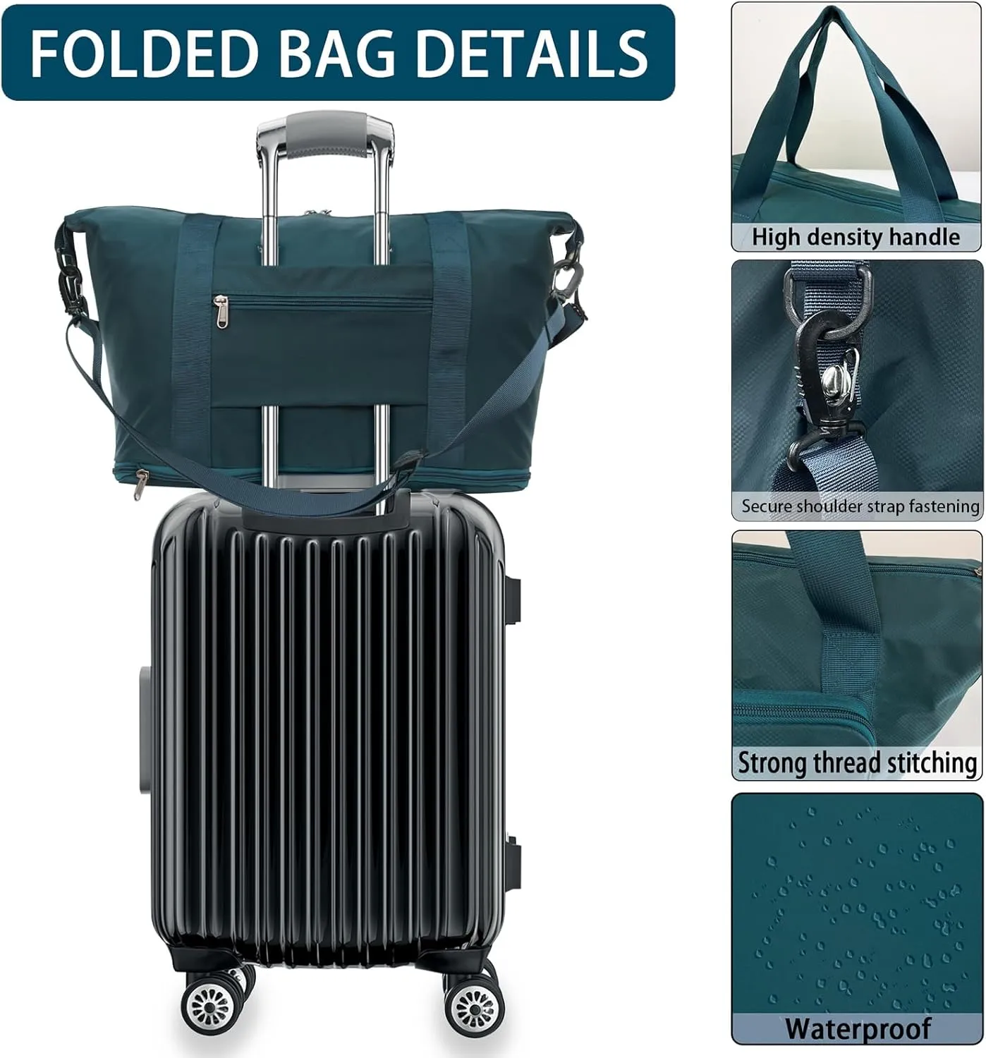 Foldable Travel Duffel Bag Expandable collapsible Luggage Large Capacity Lightweight Oxford Fabric Waterproof Men and Women
