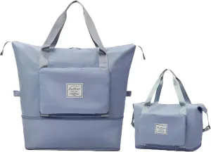 Folding Travel Bag，Travel Tote，Foldables Bag，Foldables Travel Bag Expandable，Travel Bags for Women Carry On，Foldables Luggage Bag (blue)