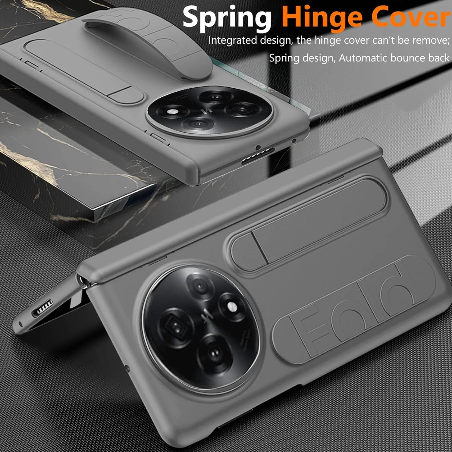 for Oppo Find N5 Case with Hand Strap, All-Inclusive Case with Kickstand Hinge Protection Screen Protector Camera Protector Wrist Strap Protective Cover for Oppo Find N5 Grey