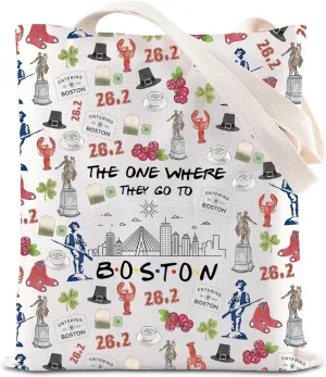 FOTAP Boston Trip Makeup Bag - Souvenir Travel Bag for Housewarming or Vocation Gifts - Massachusetts Boston Tote