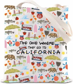 FOTAP California Trip Makeup Bag - State Souvenir Travel Bag & Housewarming Gift - Tote