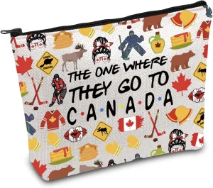 FOTAP Canada Trip Makeup Bag Canada Travel Gift Canada Souvenir Gift Canada Travel Bag Housewarming Gift Welcome Gift (TO CANADA)