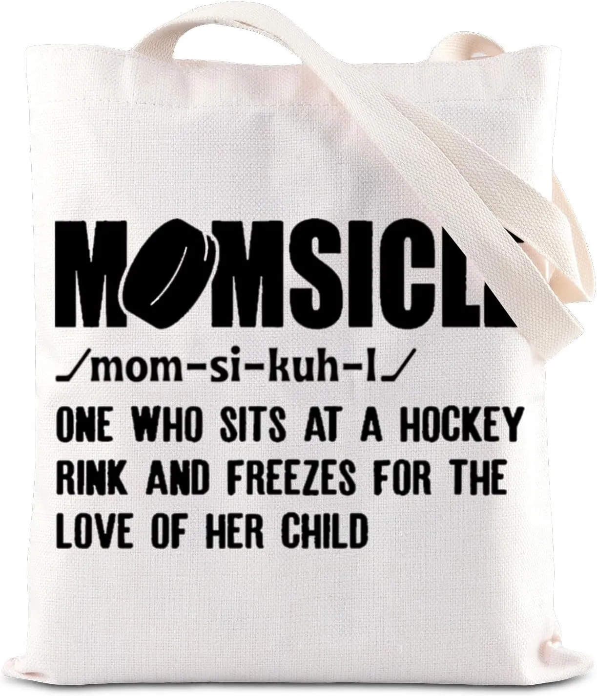 FOTAP Hockey Mom Survival Kit Momsicle Makeup Bag Momsicle Definition Cosmetic Bag Mother's Day Gift For Hockey Lover (MOMSICLE tote)
