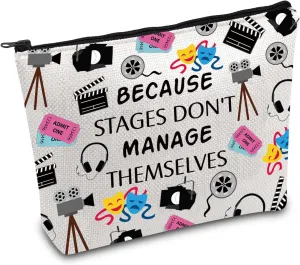 FOTAP Stage Manager Gift Stage Director Makeup Bag Musical Theater Crew Assistant Gift Comedy Tragedy Masks Gift Musical Theater Gift (STAGES MANAGE)