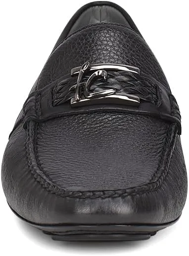 FRANCO CUADRA Men's Driver in Genuine Ostrich Leather 40VVNTS Black