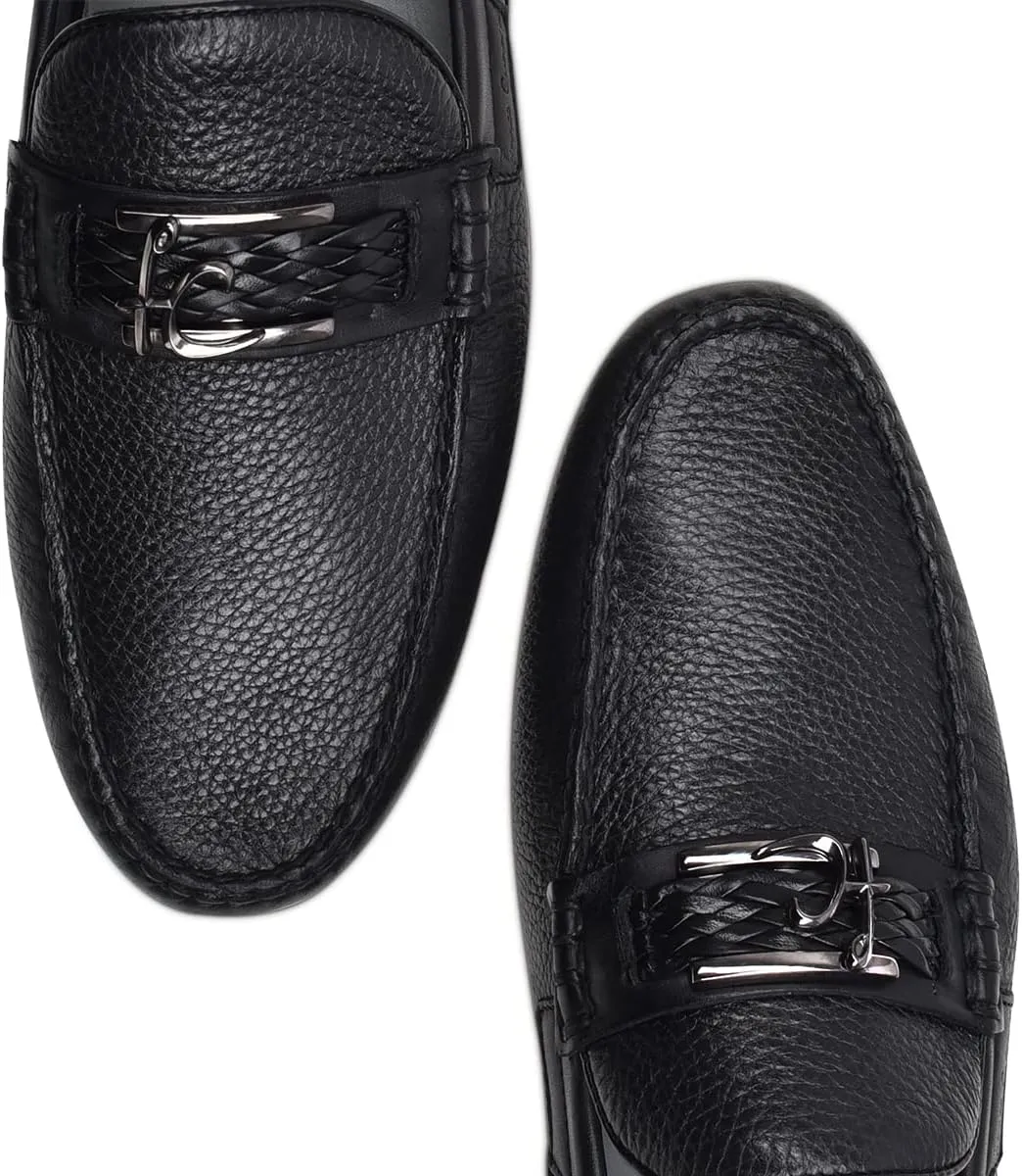 FRANCO CUADRA Men's Driver in Genuine Ostrich Leather 40VVNTS Black