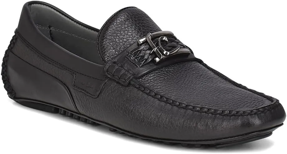 FRANCO CUADRA Men's Driver in Genuine Ostrich Leather 40VVNTS Black