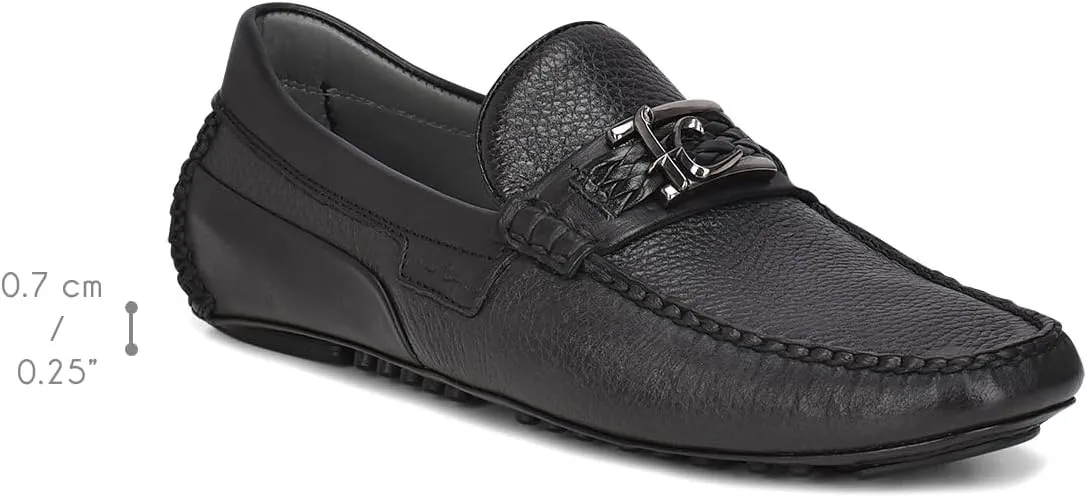 FRANCO CUADRA Men's Driver in Genuine Ostrich Leather 40VVNTS Black