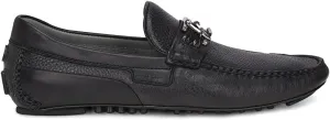 FRANCO CUADRA Men's Driver in Genuine Ostrich Leather 40VVNTS Black
