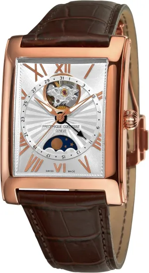 Frederique Constant Men's FC335MS4MC4 Carree Open Carree Open Mens Gold Plated Moonphase Date Watch Watch