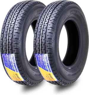Free Country GRAND RIDE Set 2 Premium Trailer Tires ST175/80R13 8PR Load Range D w/Scuff Guard