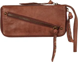 Free People Distressed Wallet Cognac One Size