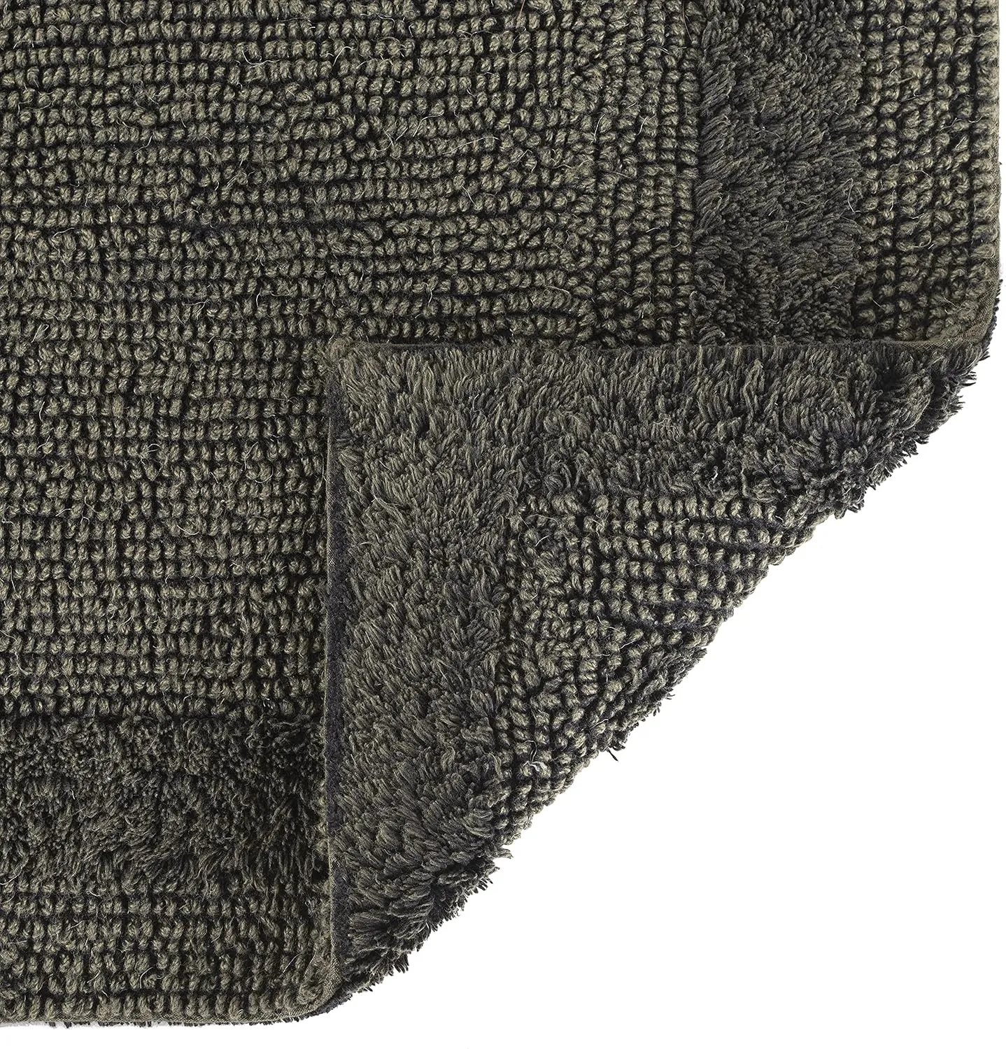 French Connection Stonewash Bath Rug Cotton Blend, Premium Bathroom Décor, Machine Washable, 20"x34", Black