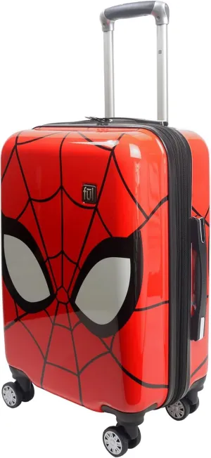 ful Marvel Spider-Man 22 Inch Carry On Luggage, Mask Design Hardshell Rolling Suitcase with Wheels, Red