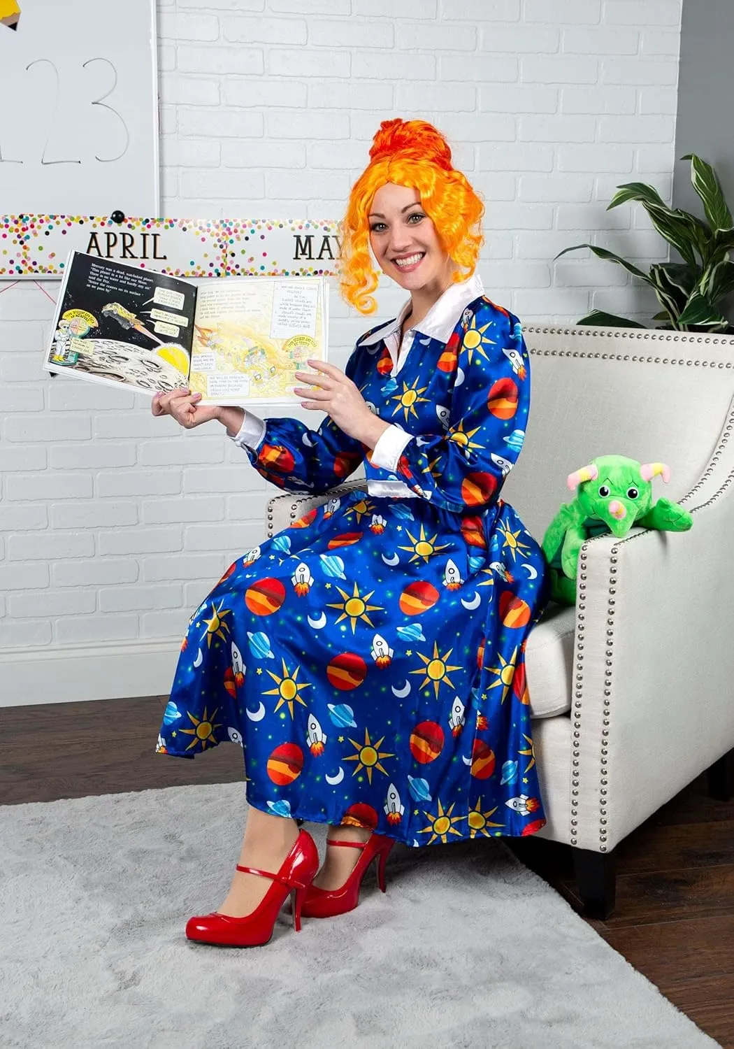 Fun Costumes Magic School Bus Liz Lizard Green Polyester Cartoon Purse