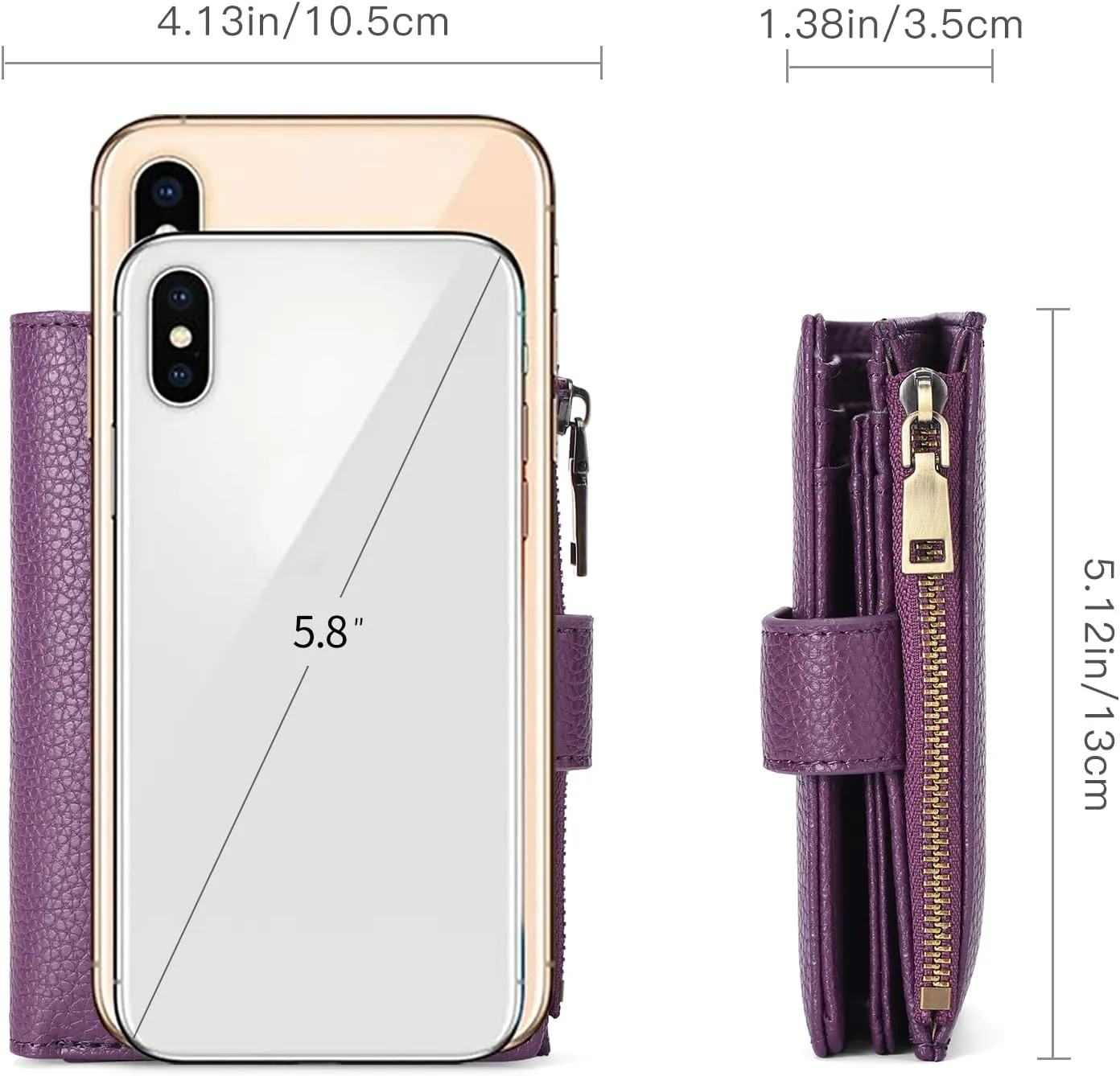 GAEKEAO Small Wallets for Women Leather RFID Blocking Bifold Zipper Pocket Wallet Card Case Purse with ID Window