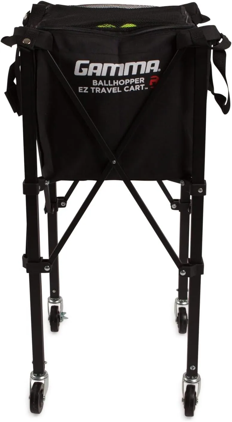 GAMMA Sports EZ Travel Cart, Tennis & Pickleball Hopper, Portable Compact Design, Sturdy Lightweight Construction, 150 or 250 Capacity Available, Premium Carrying Case Included
