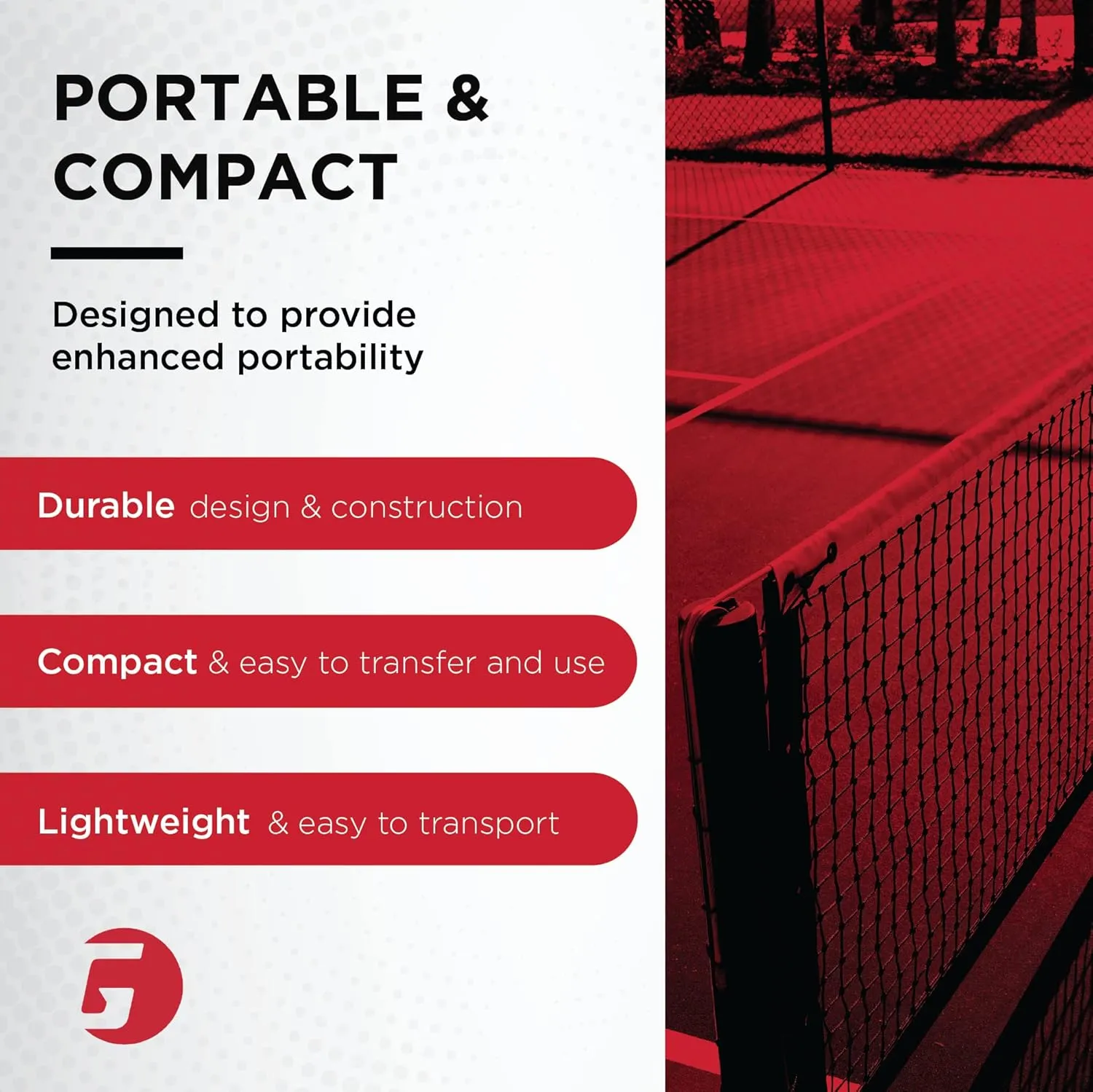 GAMMA Sports EZ Travel Cart, Tennis & Pickleball Hopper, Portable Compact Design, Sturdy Lightweight Construction, 150 or 250 Capacity Available, Premium Carrying Case Included