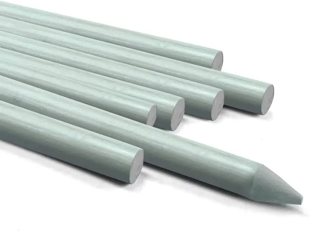 Garden Stakes 50pcs 3/8" Dia x 6 FT for Gardening and Outdoor Plants, Fiberglas Fence Stakes, White