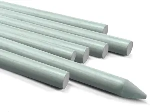 Garden Stakes 50pcs 3/8" Dia x 6 FT for Gardening and Outdoor Plants, Fiberglas Fence Stakes, White
