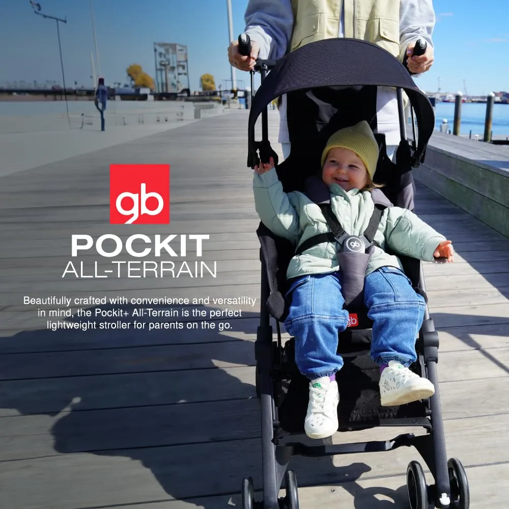 gb Pockit  All-Terrain, Ultra Compact Lightweight Travel Stroller with Canopy and Reclining Seat in Night Blue, 10.6 pounds