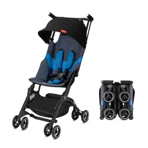gb Pockit  All-Terrain, Ultra Compact Lightweight Travel Stroller with Canopy and Reclining Seat in Night Blue, 10.6 pounds