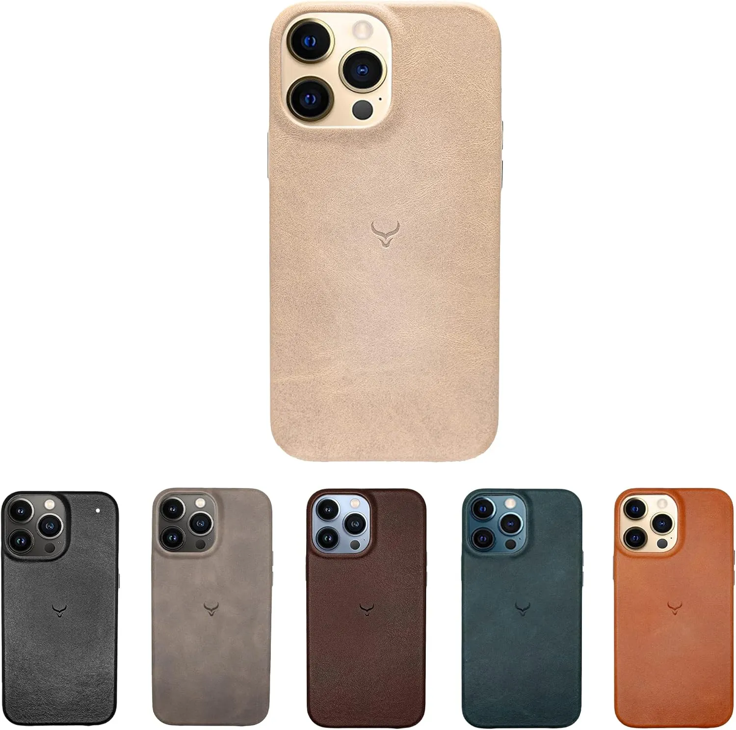Genuine Leather Case Compatible with iPhone 13 Pro Max - Oil Waxed Full Grain Anti-Scratch Leather Case - Shockproof, Drop Proof, Protective Slim Case (Clay)