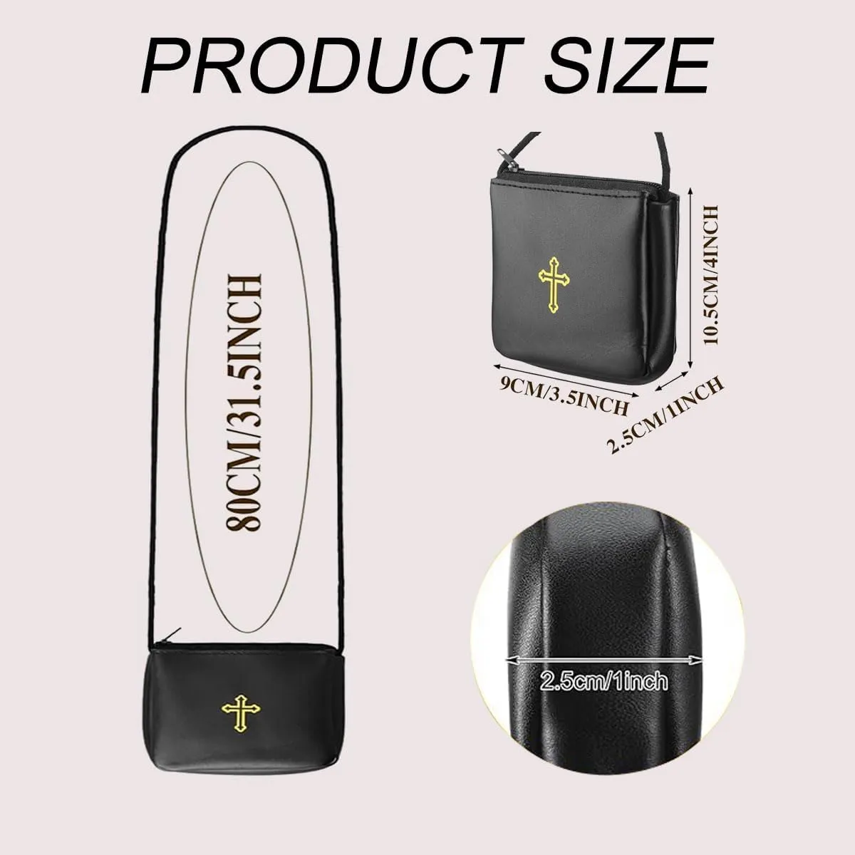 Genuine Leather Communion Burse for Pyx – Catholic Pyx Case Fits Pyxes up to 30 Hosts, Perfect for Priests, Deacons, EMHCs
