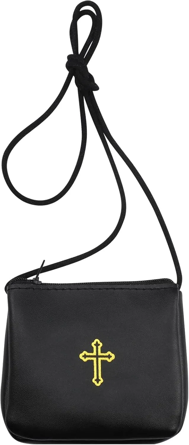 Genuine Leather Communion Burse for Pyx – Catholic Pyx Case Fits Pyxes up to 30 Hosts, Perfect for Priests, Deacons, EMHCs