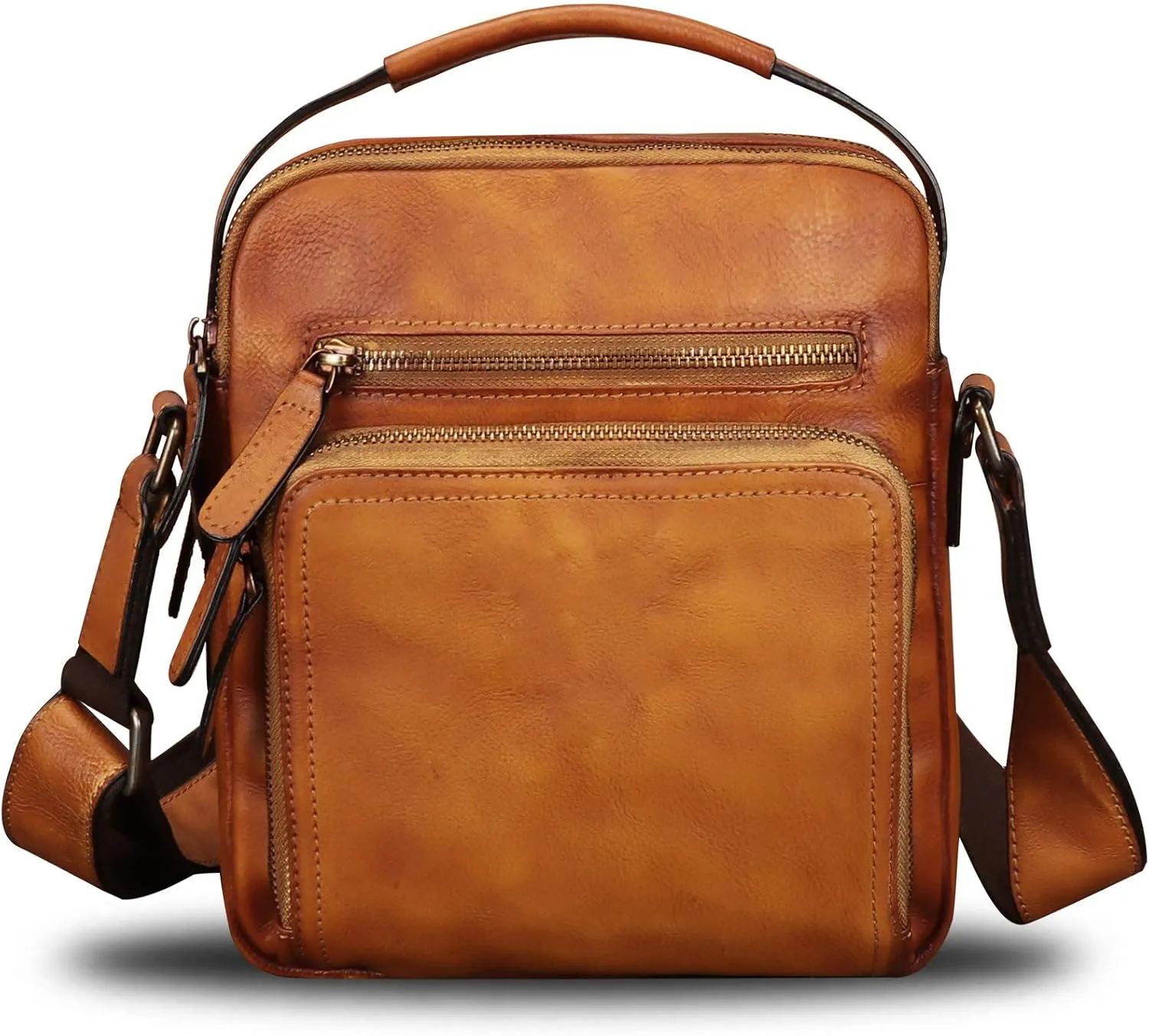 Genuine Leather Purse and Shoulder Bag for Men Vintage Real Leather Messenger Bag Handbag Crossbody Satchel Purse Strap