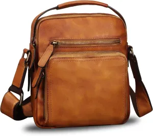 Genuine Leather Purse and Shoulder Bag for Men Vintage Real Leather Messenger Bag Handbag Crossbody Satchel Purse Strap