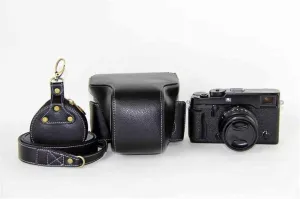 Genuine Real Leather Camera Case Bag Cover for Fuji X-Pro2/X-Pro3 with XF35mm Lens, Bottom Opening Version   Neck Strap   Mini Storage Bag