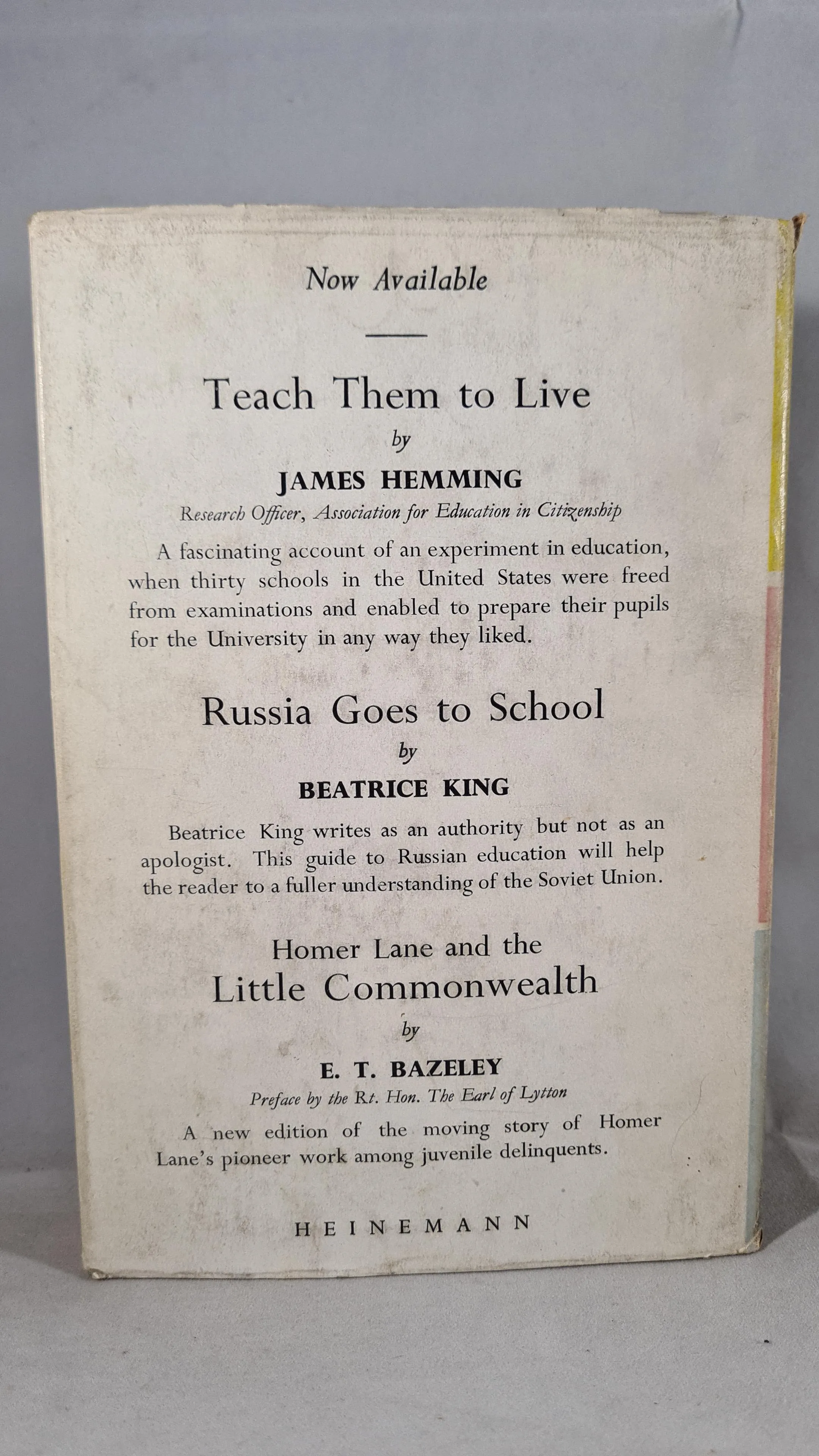 Geoffrey Trease - Tales Out of School, Heinemann, 1948