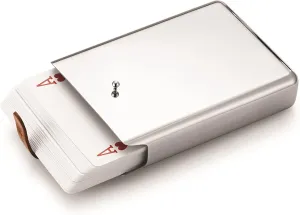 Georg Jensen Sky Card Game Leather & Stainless Steel Case