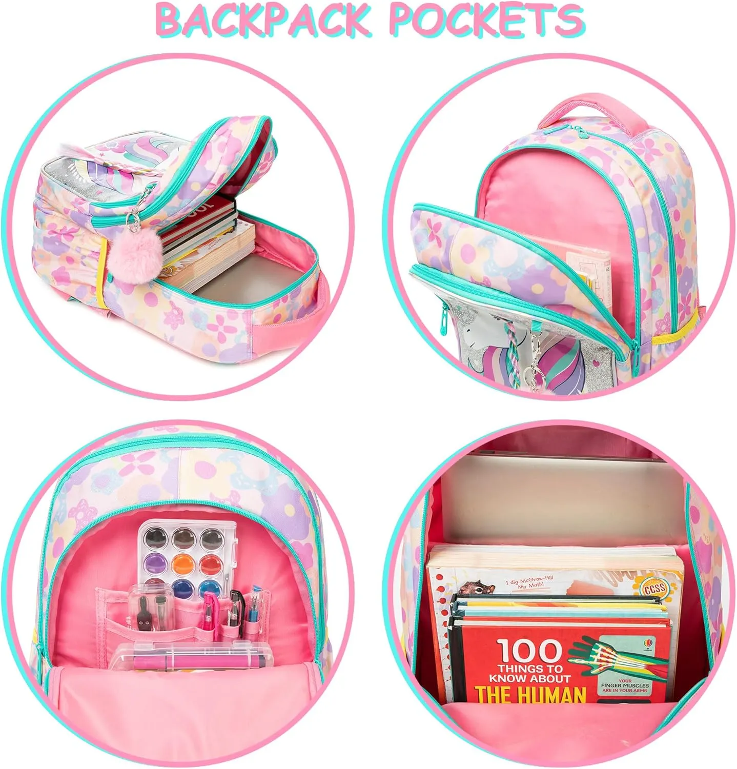 Glitter Unicorn School Bag Set