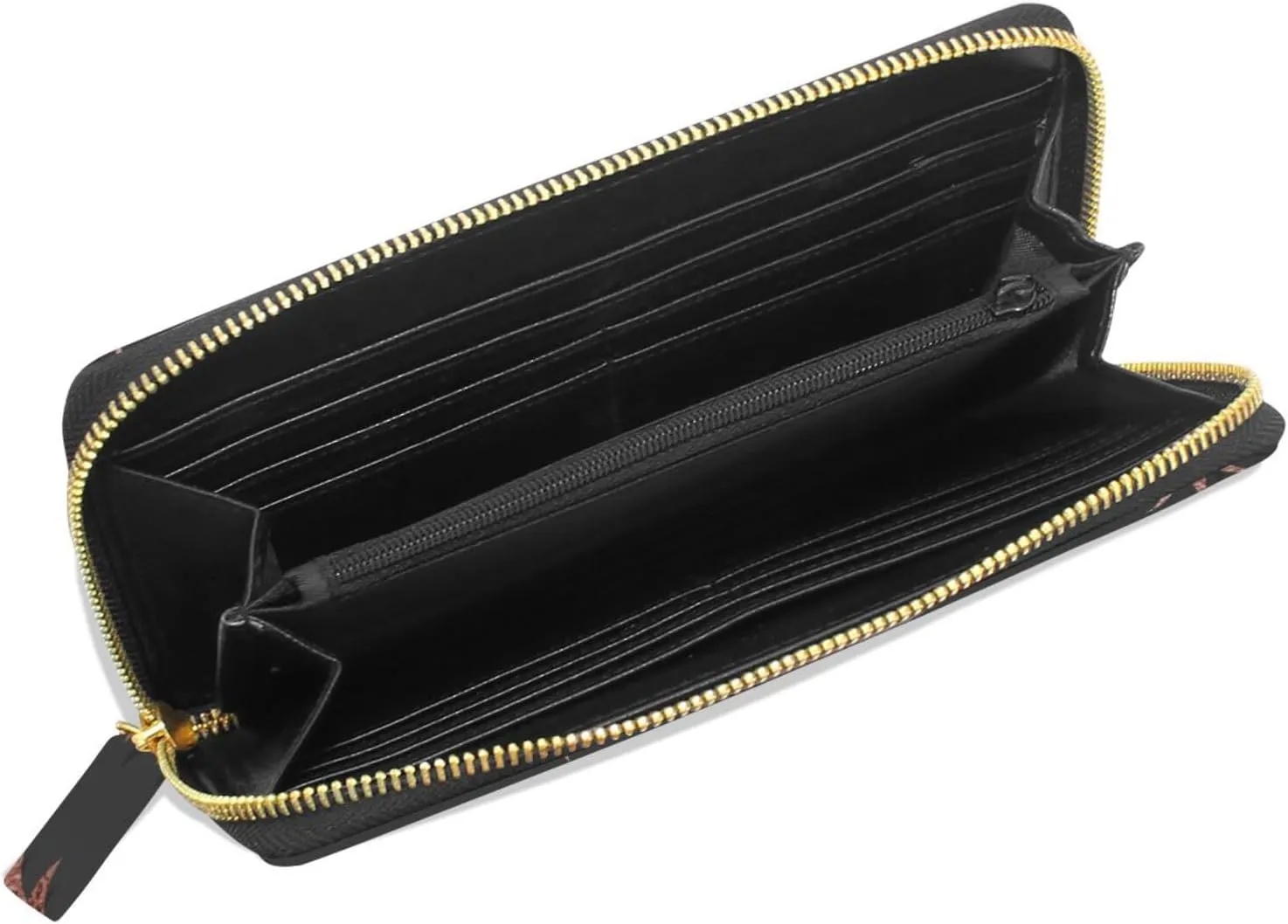 Gold Glittering Rose Pineapple Glossy Exotic Fruit on Dark Brown Leather Long Wallet Organizer with Zipper Purse Clutch Bag for Women Men Key Card Coin Passport Checkbook 8 x 4 inch