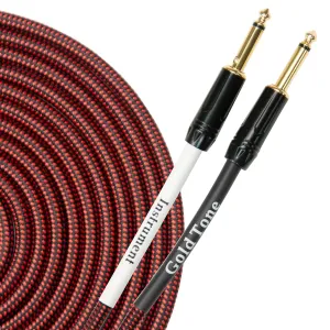 Gold Tone KillerCable: 1/4" Guitar Cable with Automatic Kill Switch 15-Foot - Cut-Off Switch - Braided Cord (Straight)