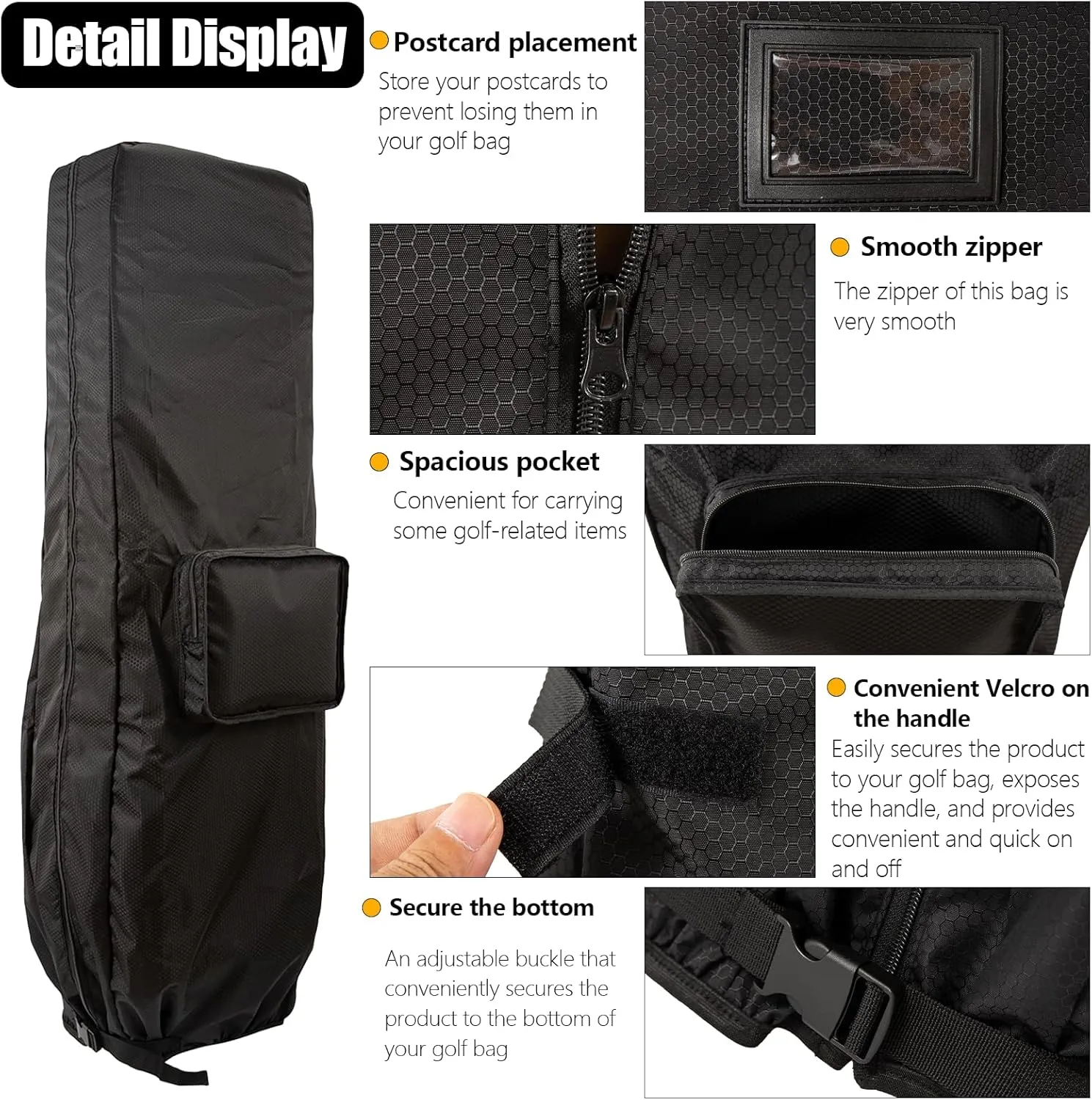 Golf Bag Travel Rain Cover,Golf Bag Rain Cover,Premium Waterproof Lightweight Foldable Easy-clean Durabale Dustproof Protection Traveling Club Covers Airplane Carts Travel Universal Fit
