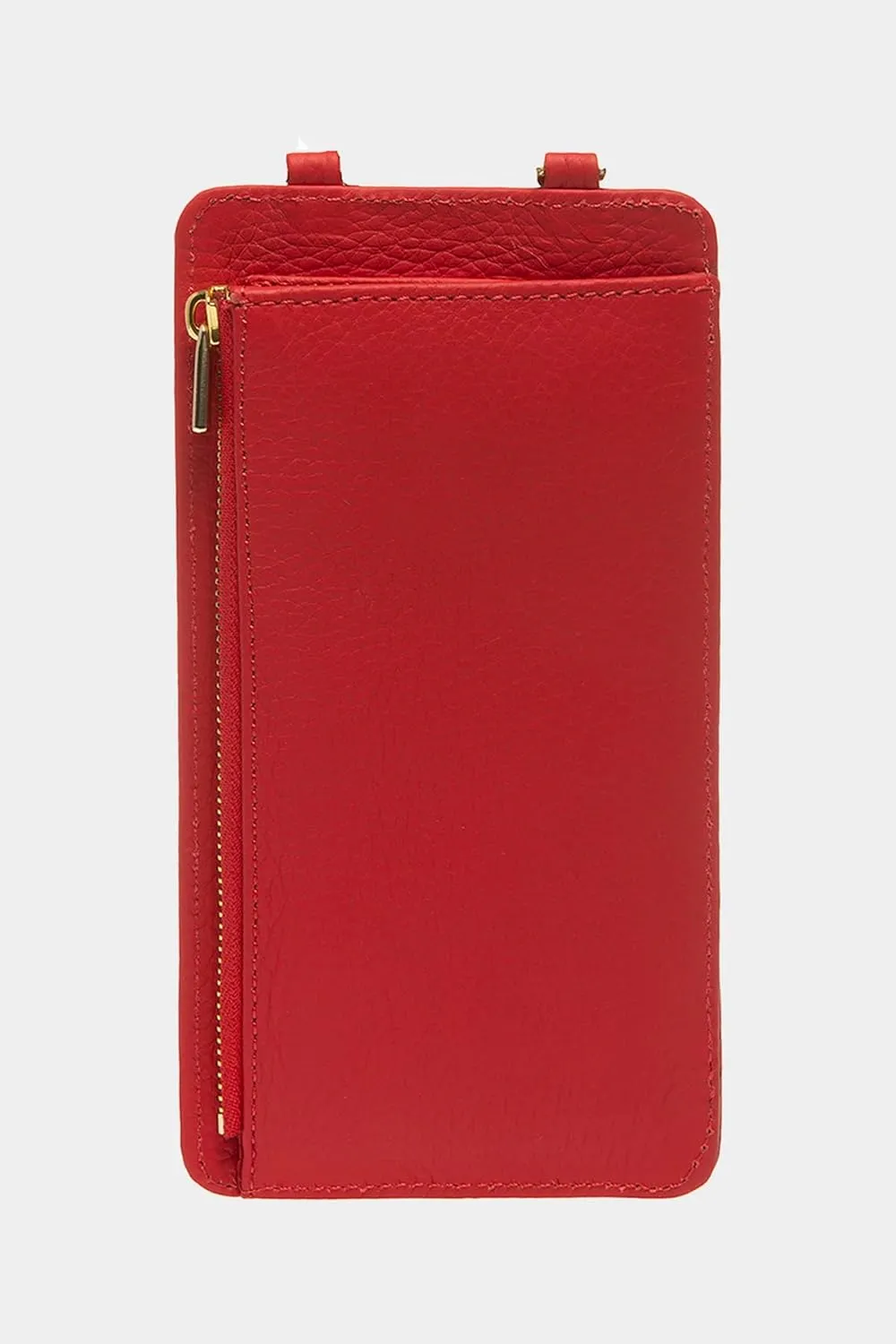 grande 2783 Genuine Leather Small Crossbody Cell Phone Bag for Women, Shoulder Wallet Chain Purse with Credit Card Slot (Red)