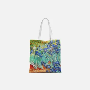 Green Flower Retro Tote Bag