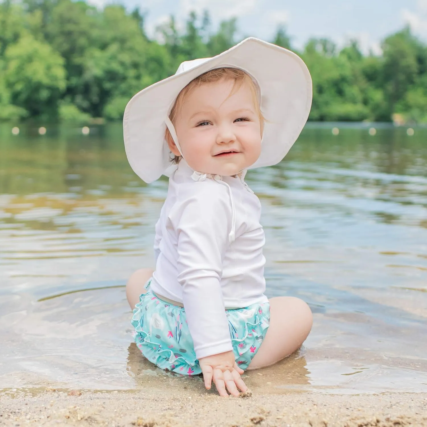 green sprouts Baby Girls Brim Sun Protection Hat