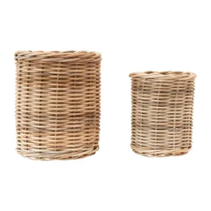 Hand-Woven Wicker Basket
