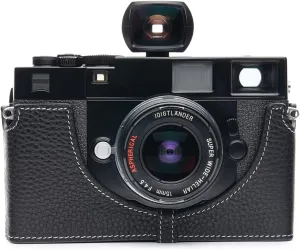 Handmade Genuine Real Leather Half Camera Case Bag Cover for ZEISS IKON ZM SW Black Color