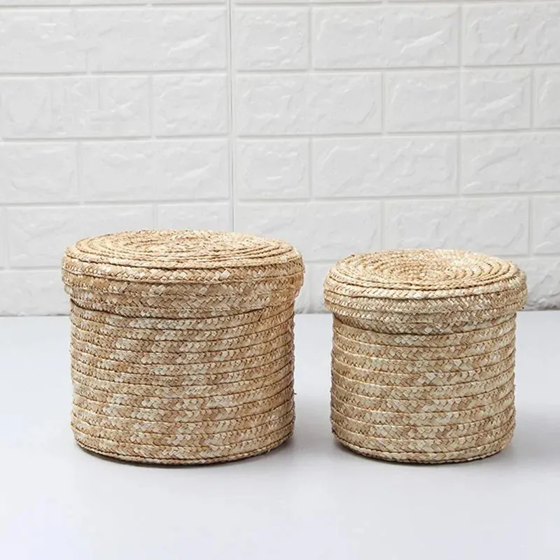 Handmade Straw Woven Storage Baskets