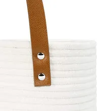 handmakers Duo of Rustic Elegance: 2-Pack Hanging Woven Jute Rope Baskets