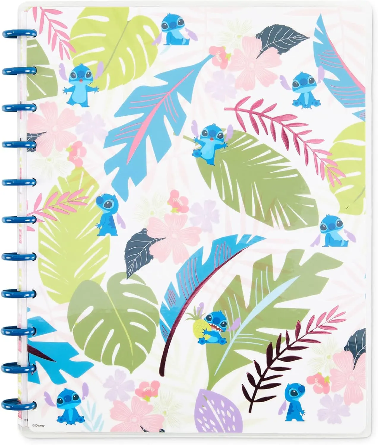 Happy Planner Disney Aloha Stitch Notebook, Lilo and Stitch Undated Journal for School or the Office, Disc-Bound Notebook Journal Exclusively Sold on Amazon, Big Size, 11" x 8.5", 60 Sheets