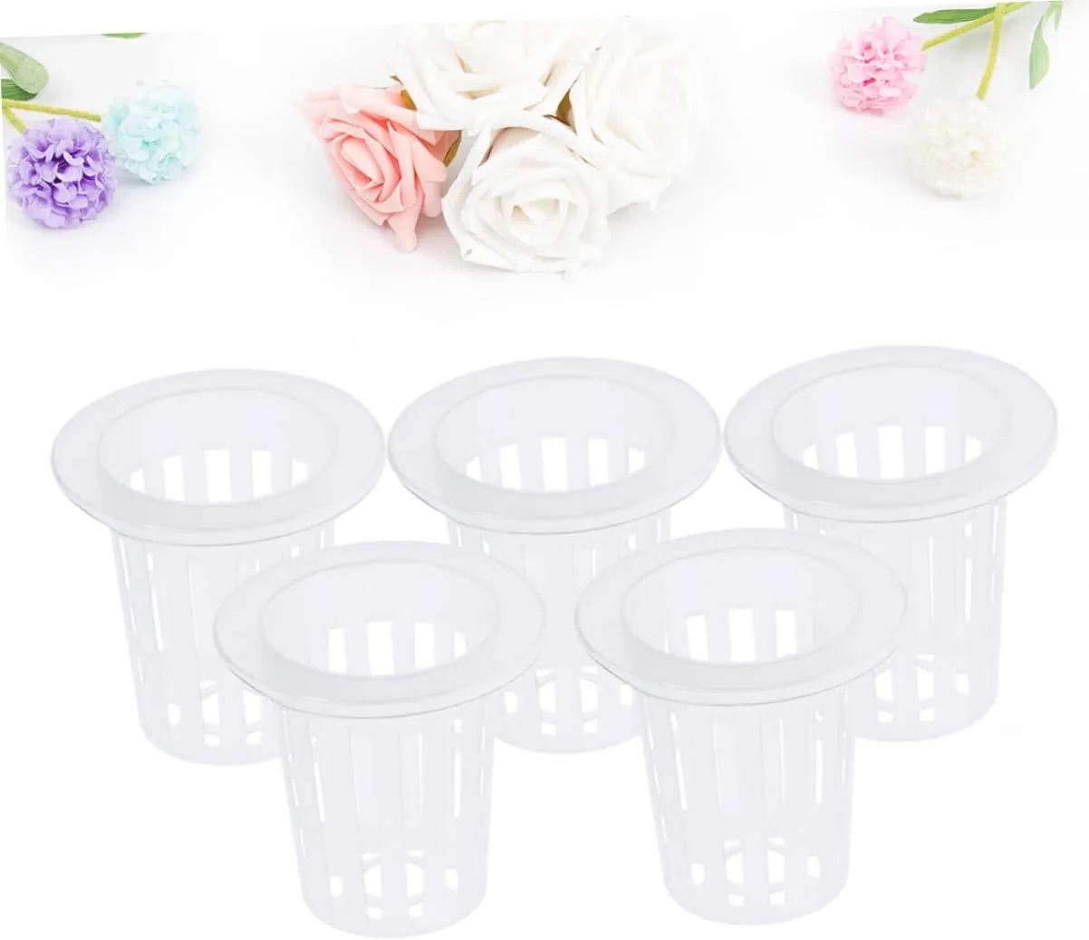 Happyyami 2sets Hydroponic Grow Baskets Plant Net Pots for Soilless Culture Plastic Baskets Cups for Hydroponics/aquaponics 20pcs*2