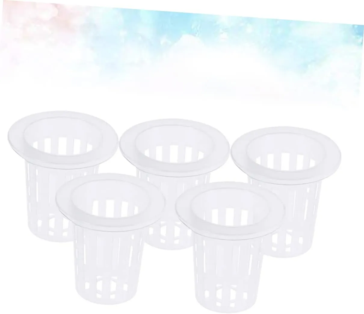 Happyyami 2sets Hydroponic Grow Baskets Plant Net Pots for Soilless Culture Plastic Baskets Cups for Hydroponics/aquaponics 20pcs*2