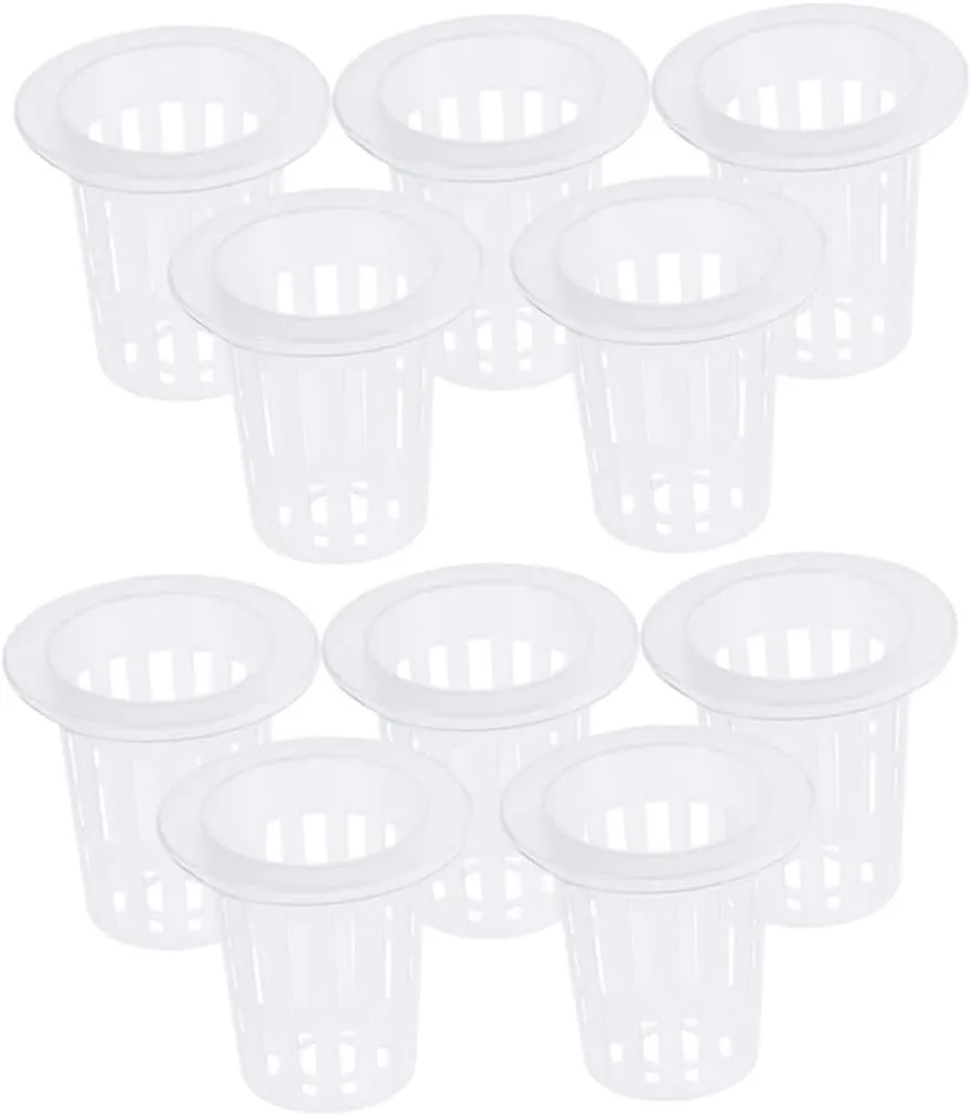 Happyyami 2sets Hydroponic Grow Baskets Plant Net Pots for Soilless Culture Plastic Baskets Cups for Hydroponics/aquaponics 20pcs*2